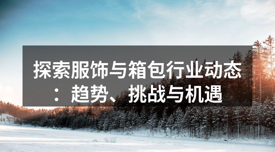 探索服饰与箱包行业动态：趋势、挑战与机遇